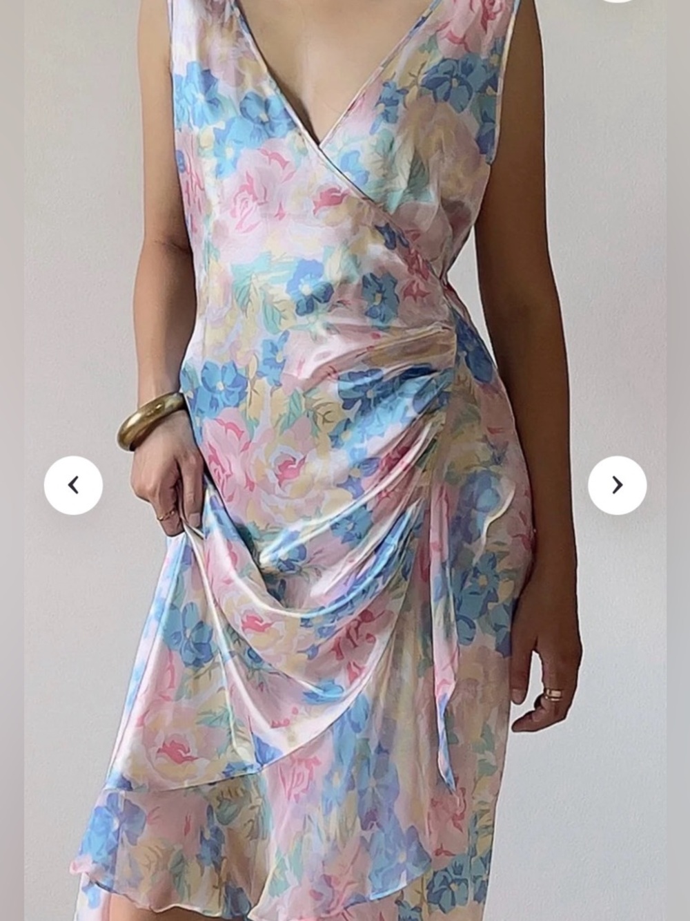 Stunning Vintage Victoria’s Secret 1990s Floral Satin Nightgown